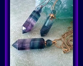 Rainbow Fluorite Urn Necklace: Gemstone Ashes Keepsake, Memorial Jewelry