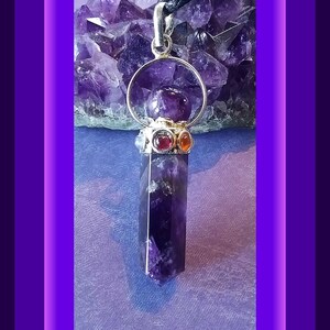 AMETHYST PENDANT, Amethyst Chakra Crystal Necklace With Silver Chakra Band, Amethyst Orb And Hemp Chain, Arizona AMETHYST