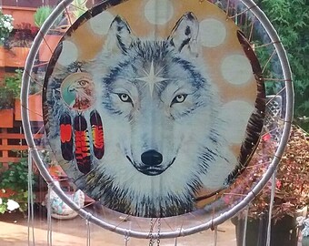 CERAMIC COW SKULL WOLF DREAM CATCHER gifts wolves 