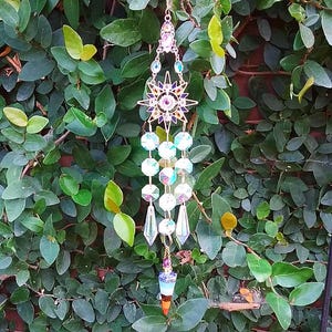 Chakra Crystal Urn Suncatcher: Rainbow Cremation Memorial Keepsake