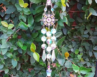 Chakra Crystal Urn Suncatcher: Rainbow Cremation Memorial Keepsake