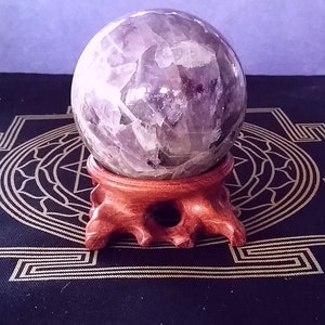 Auralite Amethyst Sphere: Rare Canadian Amethyst Crystal Ball with Stand