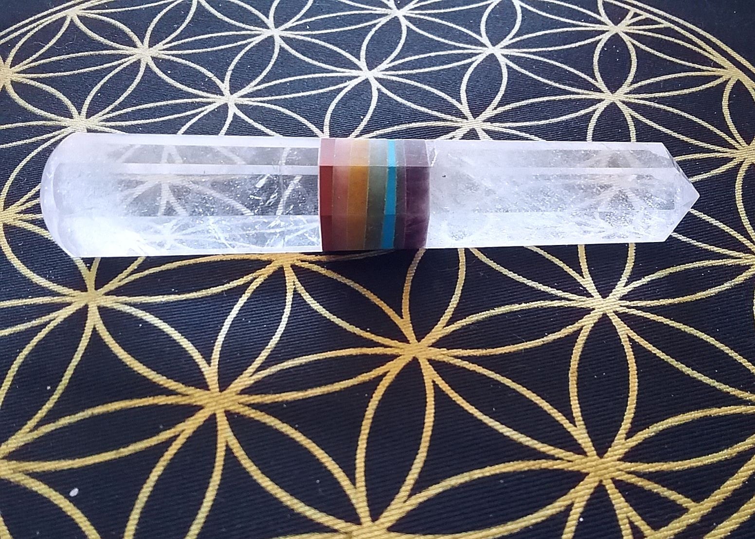 Chakra Wand Crystal QUARTZ Chakra WAND Faceted Crystal Wand Etsy