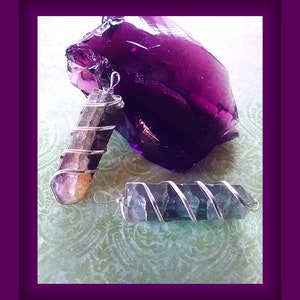 Sterling Silver Purple Fluorite Crystal Pendant Necklace