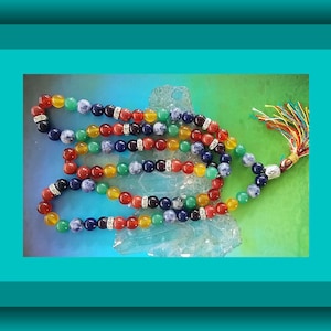 Collana Chakra Mala: Japa Mala di cristallo con Buddha, 108 perle