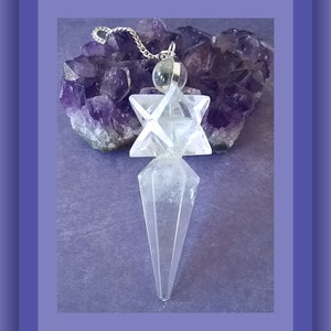 COLGANTE DE CRISTAL, Colgante de Cuarzo Merkaba de Cristal, Colgante Geométrico con Estrella Merkaba 3D, Colgante de Cuarzo de Geometría Sagrada