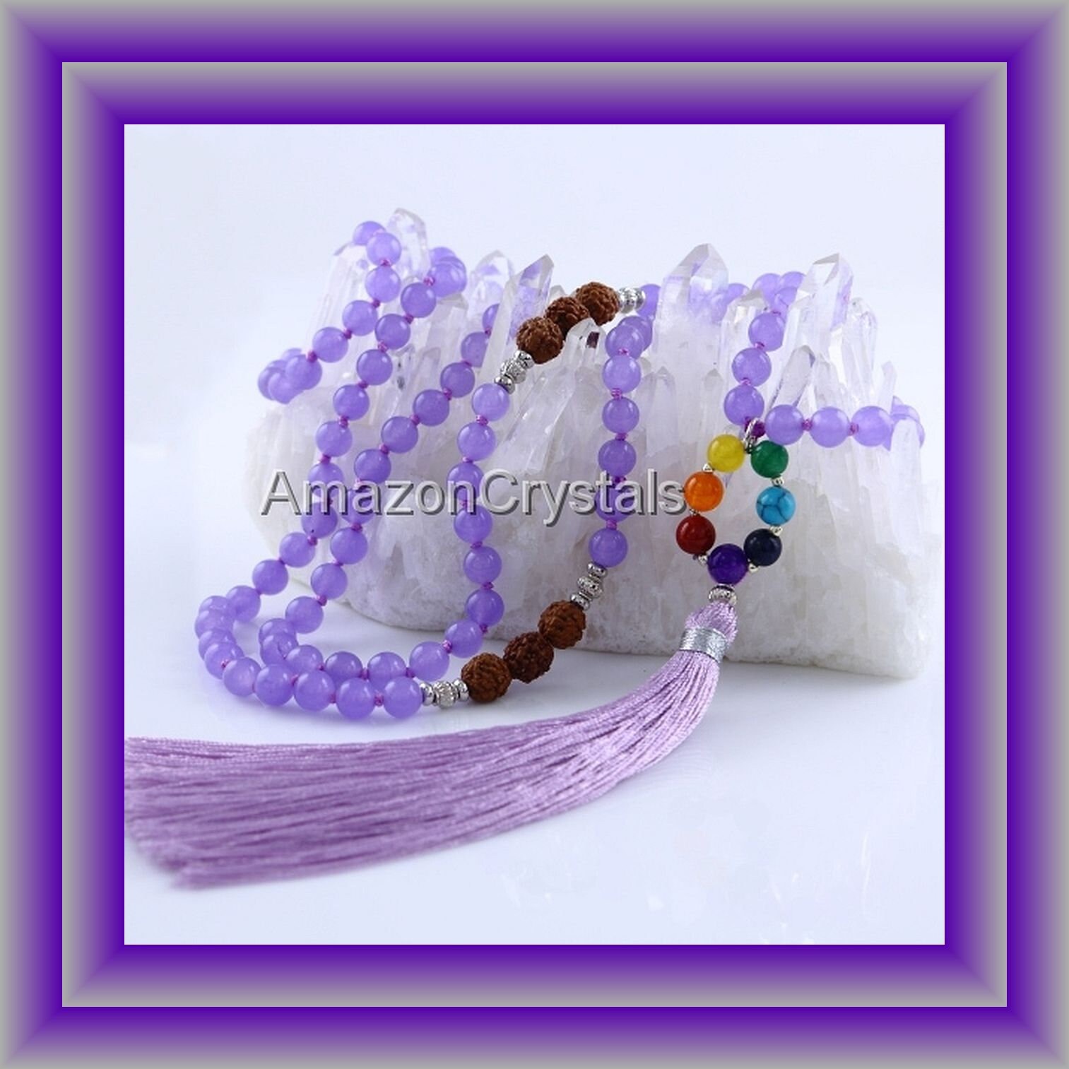 AMETHYST JAPA MALA Handmade Knotted Amethyst Crystal Japa Mala