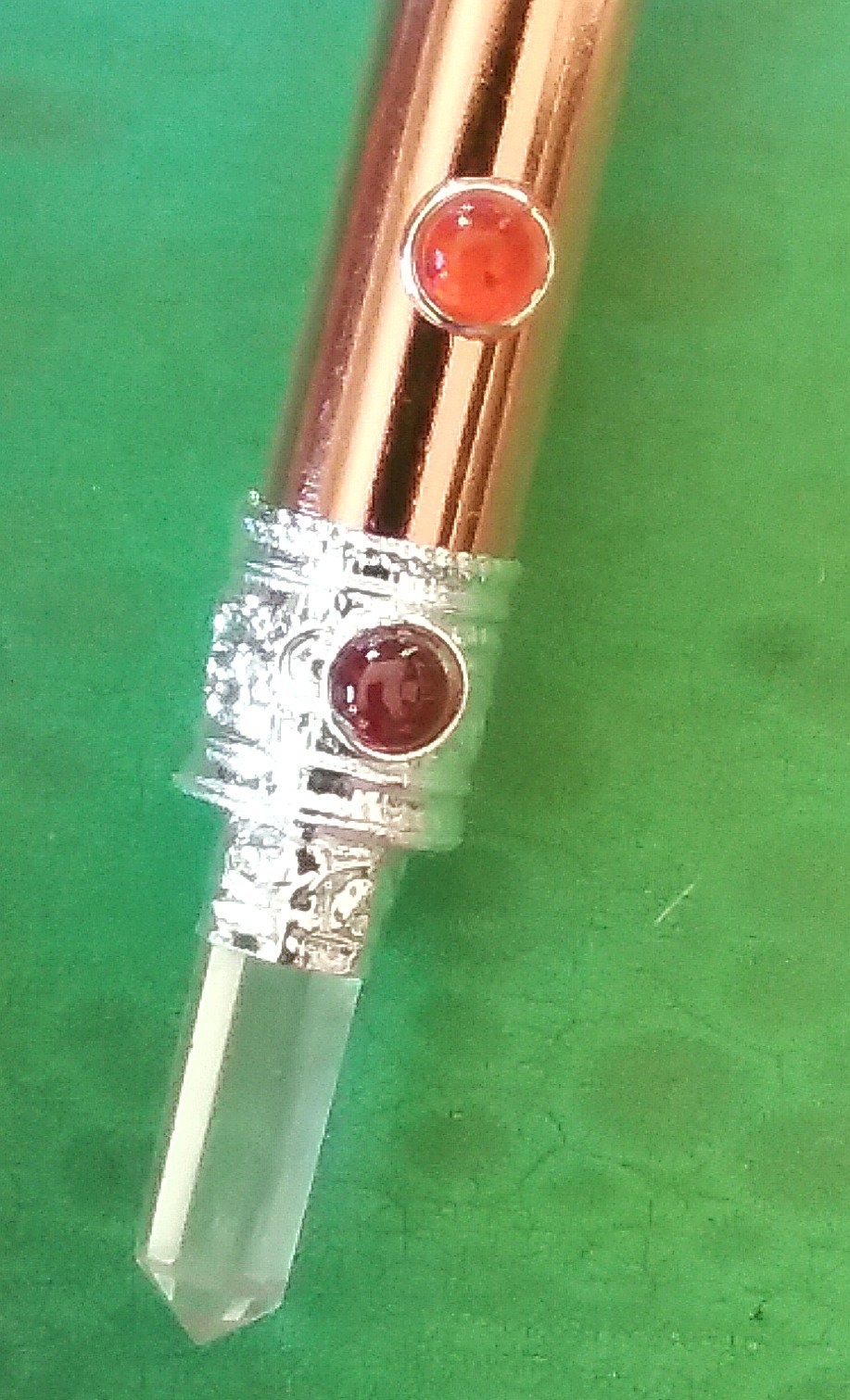 COPPER WAND Large Copper WAND with Silver Chakra Crystals Etsy