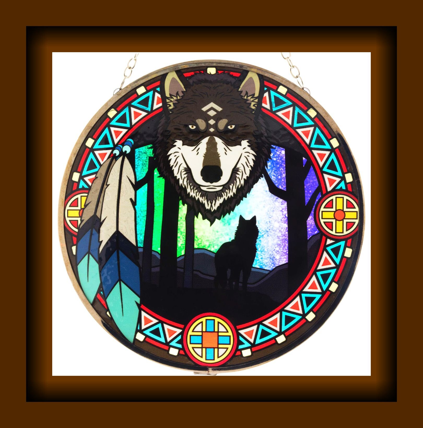 Buy Wolf Suncatcher: Native American Totem, Stained Glass Art (6 Inch)  Online in India - Etsy, image size:1620x1640
