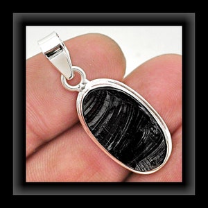 ELITE Raw Shungite Sterling Silver Pendant - EMF Energy Protection Necklace With 12 Carat Russian SHUNGITE, Karelia Shungite