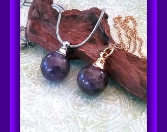 Amethyst Urn Necklace: Crystal Cremation Keepsake Pendant