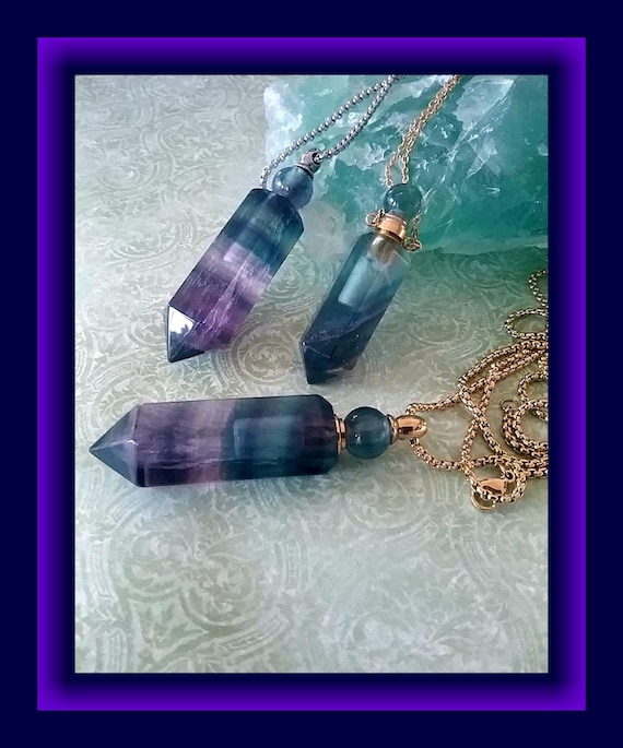Rainbow Fluorite Urn Necklace: Gemstone Ashes Keepsake, Memorial Jewelry