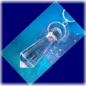 HERKIMER DIAMOND Pendant, Stunning 12 Sided Double Crystal Tibetan Herkimer Diamond Crystal and Silver PENDANT With Silver Chain