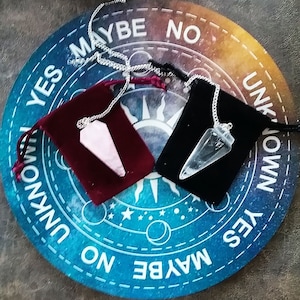 Moon Phases Dowsing Board with Crystal Pendulum Set