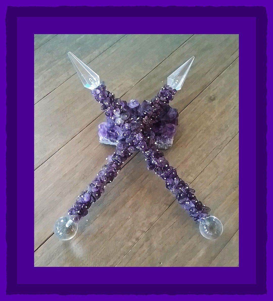 AMETHYST CRYSTAL WAND, Stunning Large 6.5 Inch Purple Amethyst Crystal