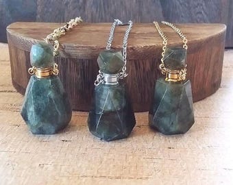 LABRADORITE Urn Necklace, Cremation Jewelry, LABRADORITE Crystal Ashes Keepsake, Gemstone Memorial