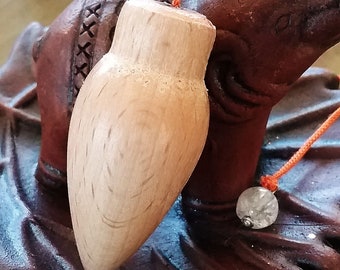 Beechwood Dowsing Pendulum with Hemp Chain, Beech Wood Pendulum