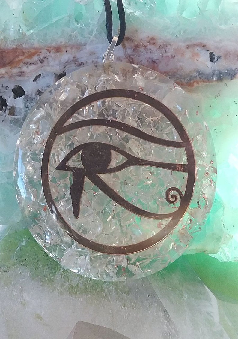 EYE of HORUS Pendant, ORGONE Eye of Ra Pendant, Egyptian Jewelry