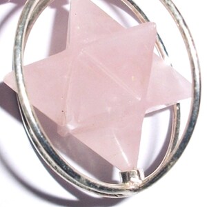 ROSE QUARTZ Pendant, Rose Quartz Merkaba Pendant, Spinning Rose Quartz MERKABA Geometric Pendant, Sacred Geometry Merkaba Necklace image 5