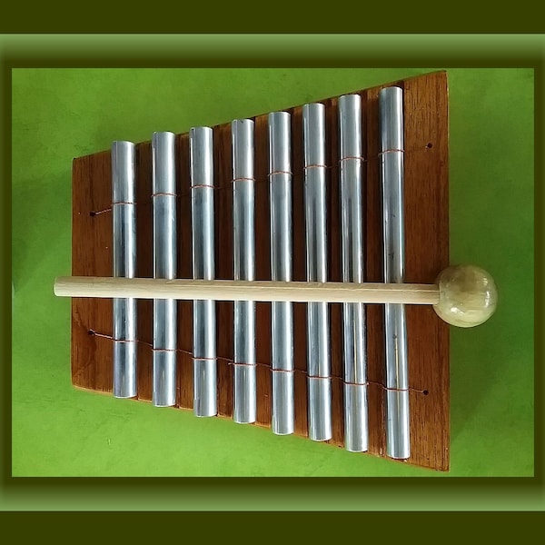 CARILLON ÉNERGÉTIQUE, Carillon énergétique en bois à 3 ou 8 tubes, Outil énergétique de méditation, Carillon de table de tube de réglage, Carillon de barre fait à la main, Instrument de guérison sonore