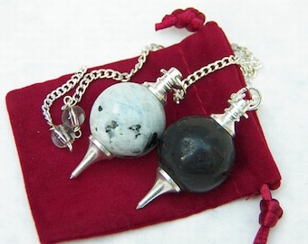 Rainbow Moonstone Dowsing Pendulum: Silver Divination Tool