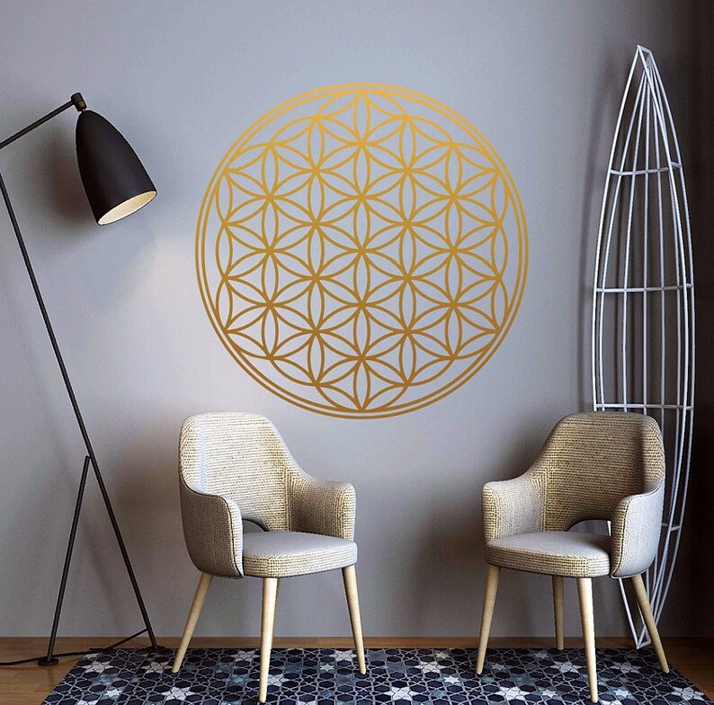 FLOWER Of LIFE Wall Art Sticker Sacred Geometry Wall Decor Etsy