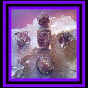 Orgone Amethyst Platonic Solids, Sacred Geometry Set