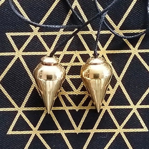 Solid BRASS PENDULUM / 2 Professional Teardrop Design BRASS Dowsing Pendulums With Chamber / Divination Pendulums / Divination Tool