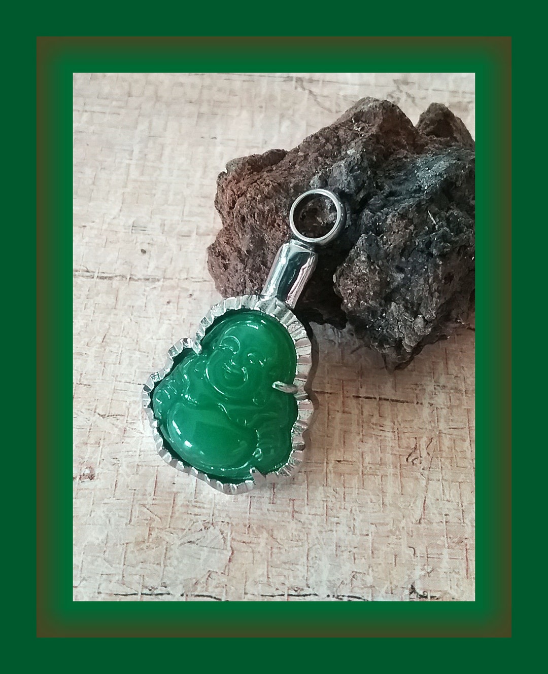 JADE BUDDHA Necklace Crystal Urn, Cremation Jewelry, JADE Urn Crystal