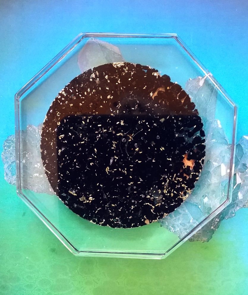 Große ORGONE Ladeplatte schwarz TOURMALINE Ladeplatte mit | Etsy
