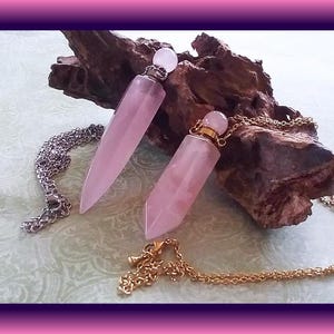 ROSE QUARTZ Urn Necklace, Cremation Jewelry, Crystal Ashes Keepsake, Gemstone Memorial, Pink Crystal Urn Pendant Necklace