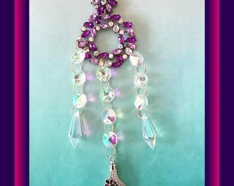 Crystal Flower Suncatcher Urn: Cremation Ashes Keepsake