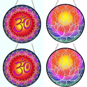 Acchiappasole a forma di fiore di loto: effetto vetro colorato, decorazione per finestre da 6 pollici