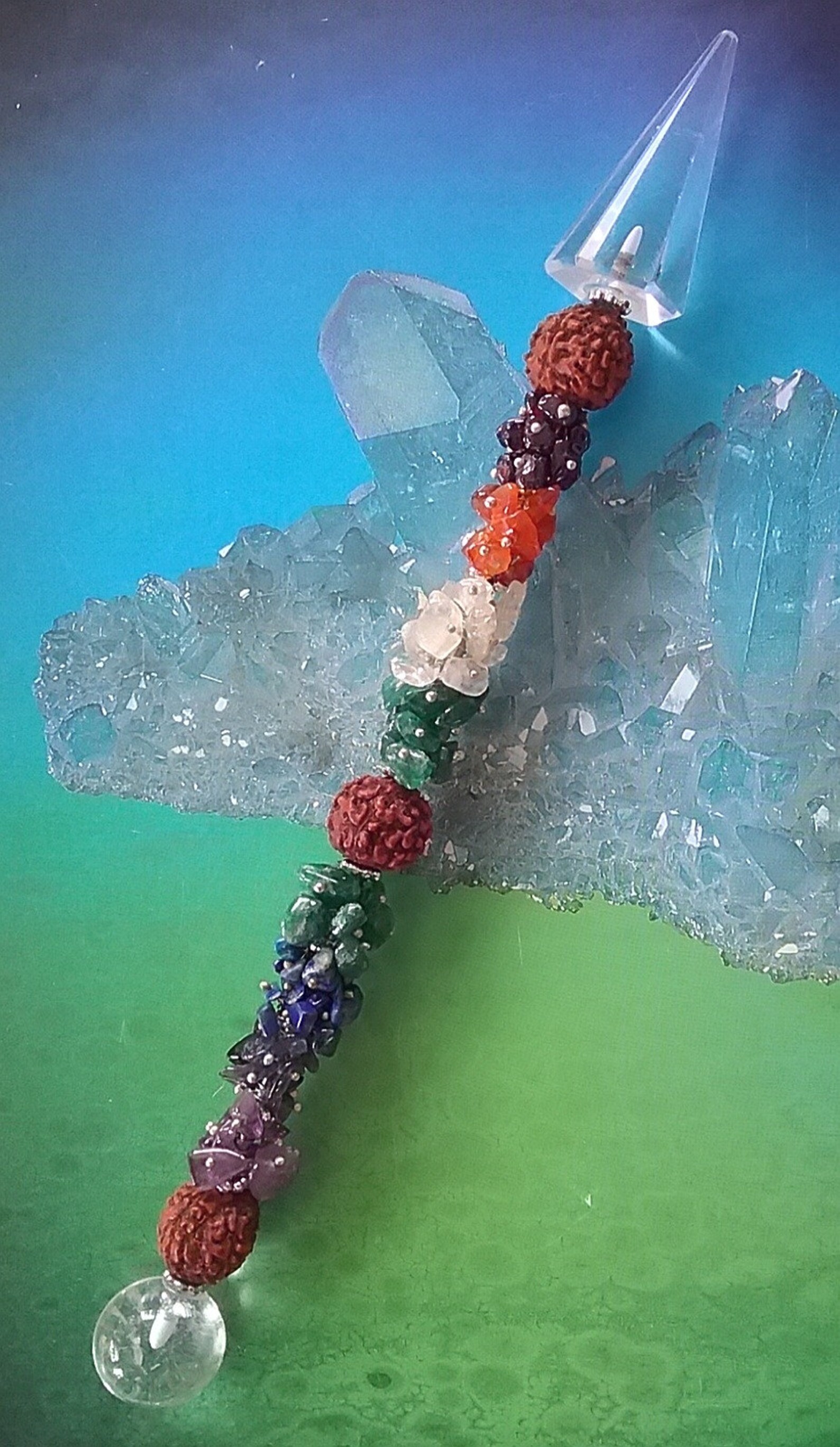 CHAKRA CRYSTAL WAND Stunning 7 Inch 7 Chakra Wand With Etsy