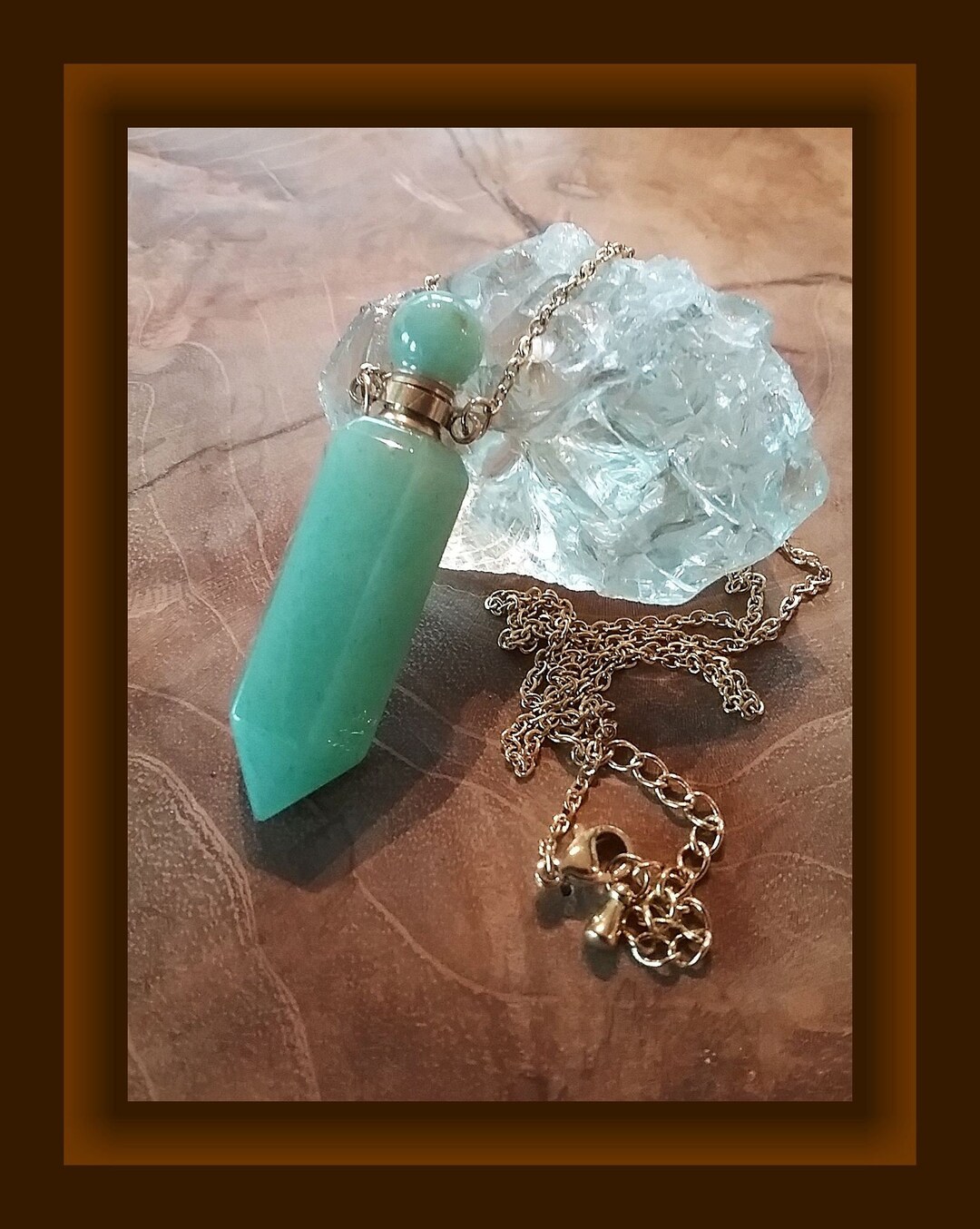 Crystal Urn Necklace, Cremation Jewelry, GREEN JADE Crystal Ashes