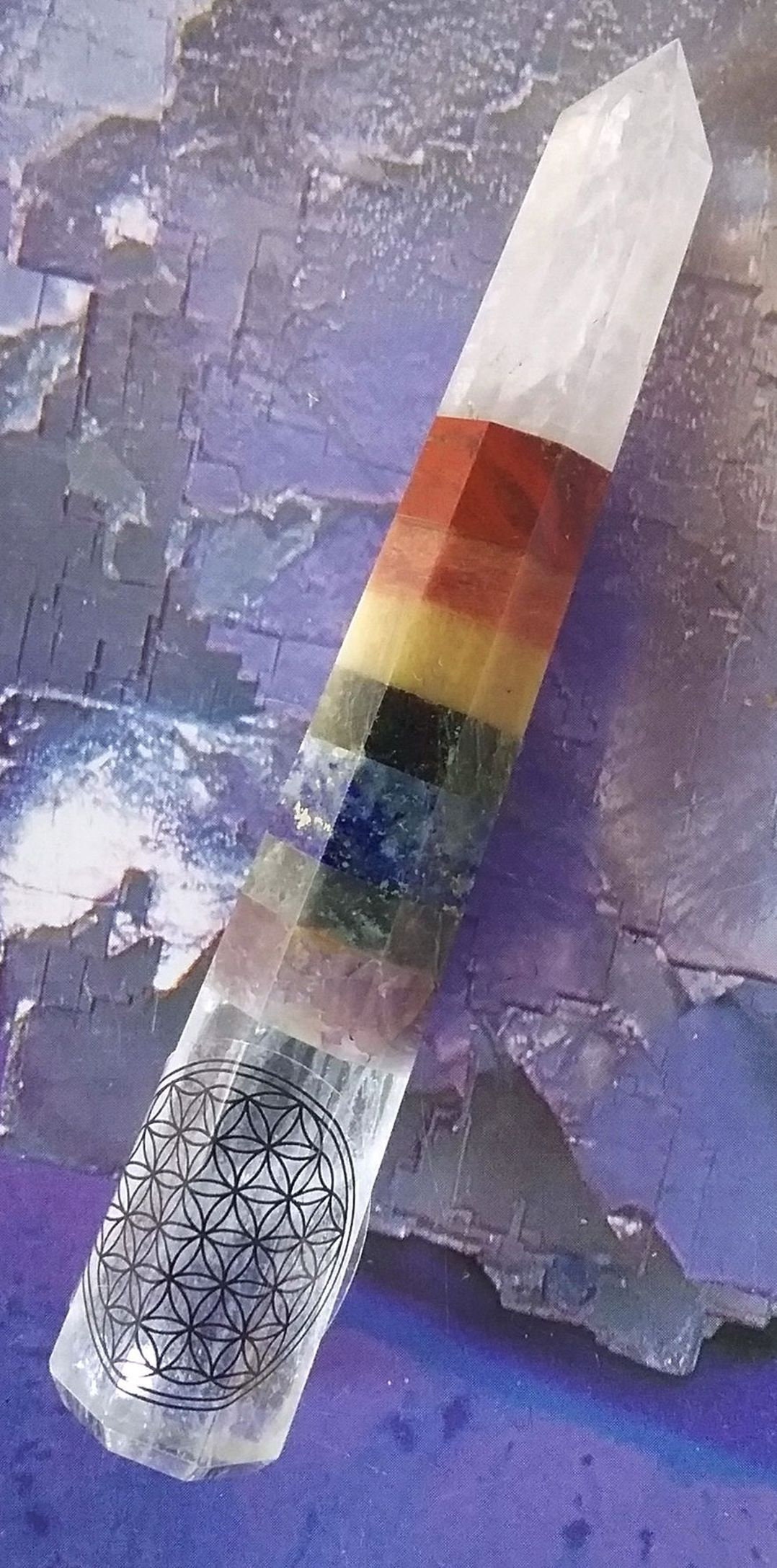 Chakra Wand Crystal QUARTZ Chakra WAND Faceted Crystal Wand Etsy