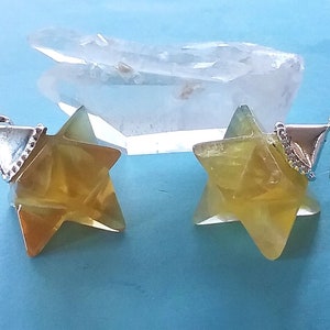 CITRINE PENDANT, Citrine MERKABA Pendant, Geometric Pendant, Yellow Citrine Pendant, Citrine Star Pendant, Merkaba Necklace With Chain