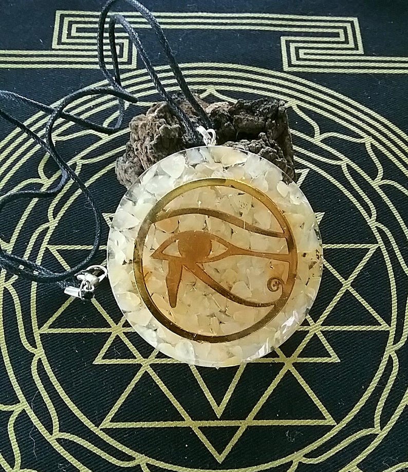 EYE of HORUS Pendant, ORGONE Eye of Ra Pendant, Egyptian Jewelry