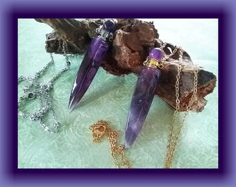 Amethyst Teardrop Urn Necklace: Gemstone Cremation Jewelry