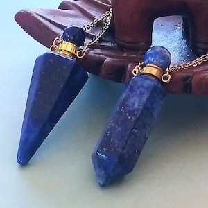 LAPIS LAZULI Urn Necklace, Cremation Jewelry, LAPIS Crystal Ashes Keepsake, Gemstone Memorial, Blue  Lapis Lazuli Crystal Urn Necklace