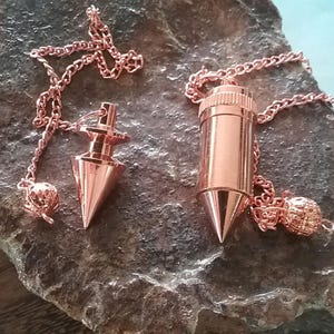 2 KUPFER Pendel Set: Mit Zeugenkammer, Massivmessingkern, Bullet Design