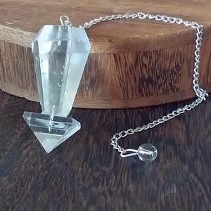 CRYSTAL Dowsing PENDULUM,  Pyramid Dowsing Pendulum, Geometric Pyramid Pendulum, ARKANSAS Crystal Pyramid Pendulum
