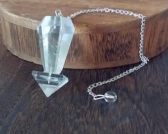 Crystal Dowsing Pendulum: Arkansas Quartz Pyramid Point