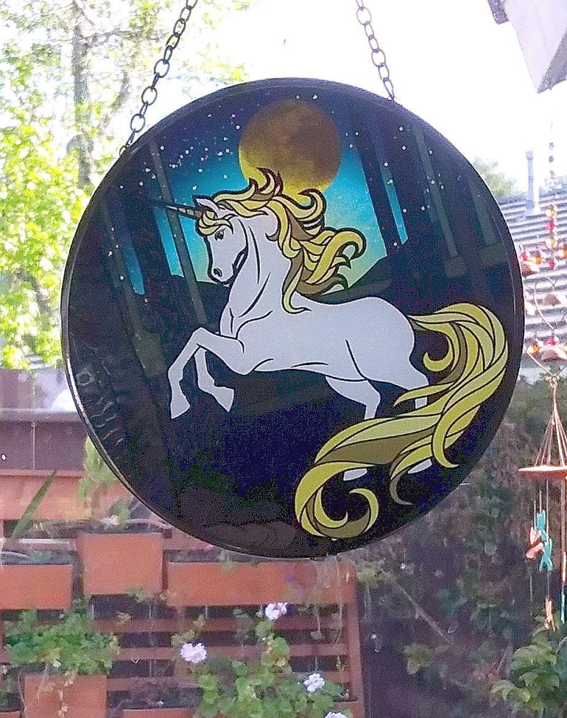 UNICORN SUNCATCHER Stained Glass Look Suncatcher With Unicorn Etsy