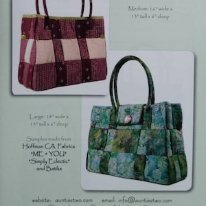 Bar Harbor Tote pattern for a versatile woven bag in two sizes from Aunties Two Patterns #AT601 (2016)  K4628