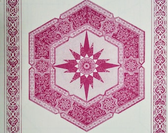 Star of Shiraz pattern for a wall hanging quilt or central medallion featuring a 12 pointed star from Mary K Ryan Design (1988)  K5188