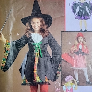 McCalls 5728|MP283  Girls&#39; Wizard, Red Riding Hood, Witch costumes pattern - dresses, vests, jacket, hats  UNCUT FF (2017)  K5606