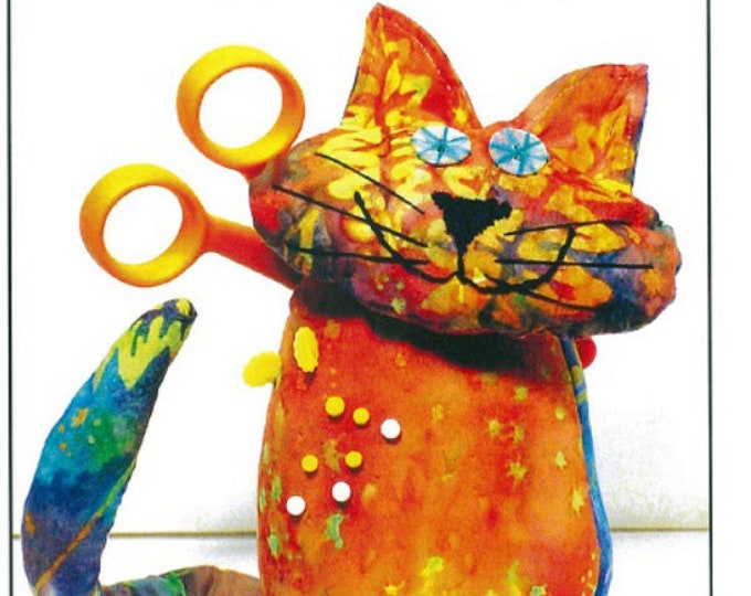 Catnip Kitty Pattern for Pin Cushion and Tool Caddy With Necessities by