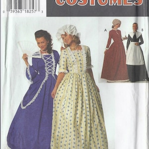 Simplicity 9713  Misses|Miss Petite Puritan, Colonist & Pioneer costumes pattern - dresses, apron, cap, hat  UNCUT FF (1995) K0396