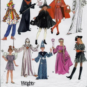 Simplicity 5934|3617 Kids&#39; Pirate, Fairy, Alien, Clown, Grim Reaper, Wizard, witch and more costumes pattern UNCUT FF (2007)  K0688